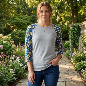 LuLaRoe Disney Womens Size Large Randy Shirt Donald Duck Baseball Raglan Tee